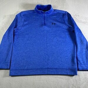 Under‎ Armour Pullover Mens XL Blue Quarter Zip UA Storm Golf Outdoors Active